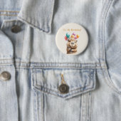 Capybara Birthday Button • Cute Woodland Party 缶バッジ (インサイチュ)