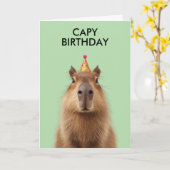 Capybara Birthday Celebration カード (黄色い花)