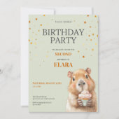 Capybara Birthday Invitation • 2nd Birthday セーブザデート (正面)