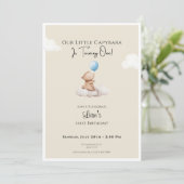 Capybara Birthday Invitation Cloud and Balloon 招待状 (スタンド正面)