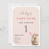 Capybara Birthday Invitation • First Birthday Part カード (正面)