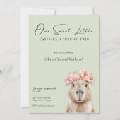 Capybara Birthday Invitation • Little One (正面)