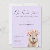 Capybara Birthday Invitation • Little One (正面)
