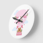 Capybara Birthday Party Kids Watch ラウンド壁時計 (傾斜)