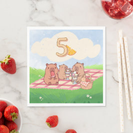 Capybara Birthday Picnic  スタンダードランチョンナプキン
