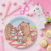 Capybara Birthday Picnic  ペーパープレート (パーティー)