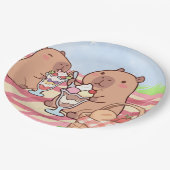 Capybara Birthday Picnic  ペーパープレート (アングル)