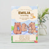 Capybara Birthday Picnic Invitation 招待状 (スタンド正面)