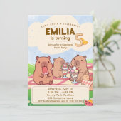 Capybara Birthday Picnic Invitation 招待状 (スタンド正面)