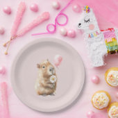 Capybara Birthday Plate • Cute Animal Party Supply ペーパープレート (パーティー)