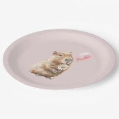 Capybara Birthday Plate • Cute Animal Party Supply ペーパープレート (アングル)