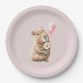 Capybara Birthday Plate • Cute Animal Party Supply ペーパープレート
