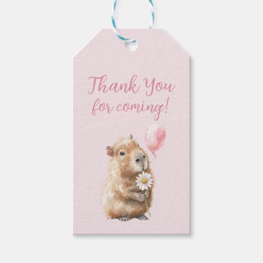 Capybara Birthday Thank You ギフトタグ (正面)