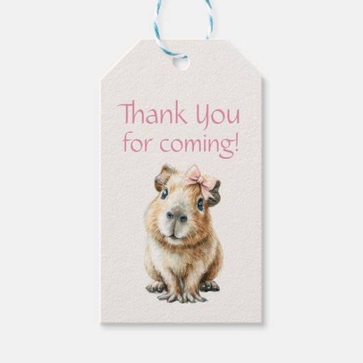 Capybara Birthday Thank You ギフトタグ (正面)