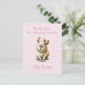 Capybara Birthday Thank You ポストカード (スタンド正面)