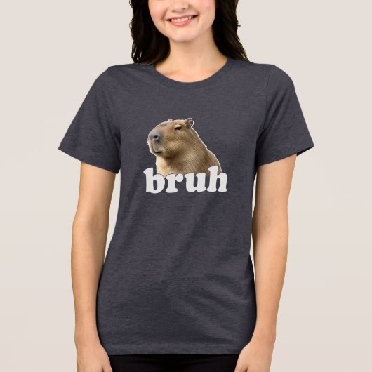 Capybara Bruh Meme Shirt Funny Animal Tee トライブレンドＴシャツ (正面)