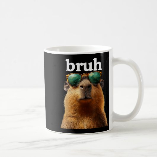 Capybara Bruh With Sungles Funny Meme Lovers Men W コーヒーマグカップ (右)