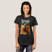 Capybara Bruh With Sungles Funny Meme Lovers Men W Tシャツ (正面フル)