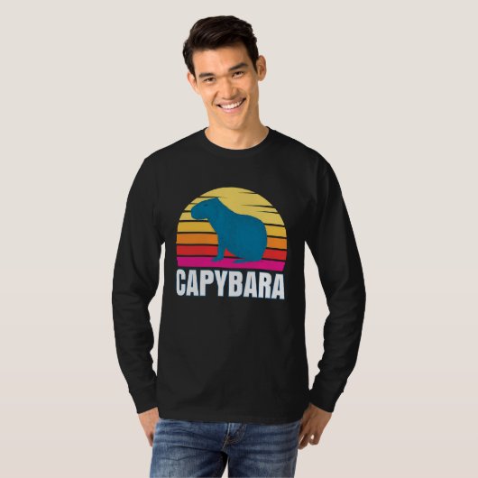 Capybara  Capybara  Rodent Pet Animal Sunset Tシャツ (正面フル)
