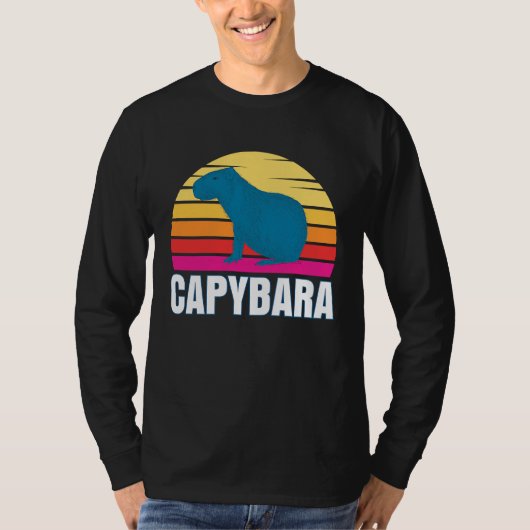 Capybara  Capybara  Rodent Pet Animal Sunset Tシャツ (正面)