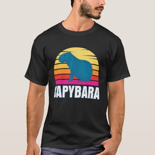 Capybara  Capybara  Rodent Pet Animal Sunset Tシャツ (正面)