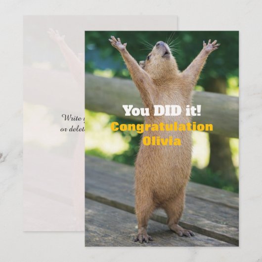 🎓Capybara Celebration Card – Custom Congrats Edit 招待状 (正面/裏面)