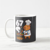 Capybara Chef 67 Six Seven Funny Brain Rot Meme Gr コーヒーマグカップ (左)