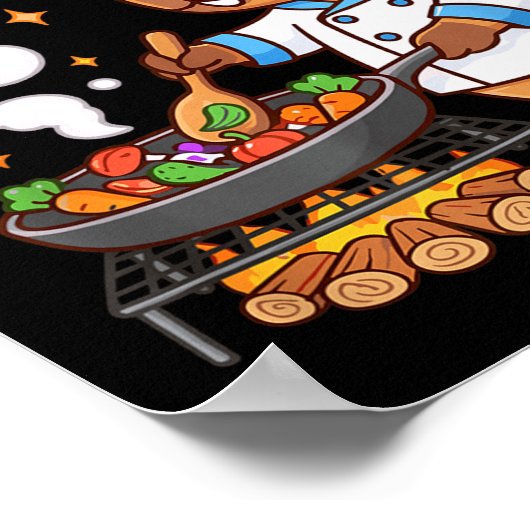 Capybara Chef 67 Six Seven Funny Brain Rot Meme Gr ポスター (角)