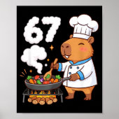Capybara Chef 67 Six Seven Funny Brain Rot Meme Gr ポスター (正面)