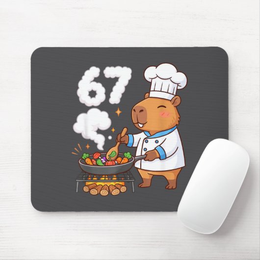 Capybara Chef 67 Six Seven Funny Brain Rot Meme Gr マウスパッド (マウス)