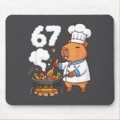 Capybara Chef 67 Six Seven Funny Brain Rot Meme Gr マウスパッド (正面)