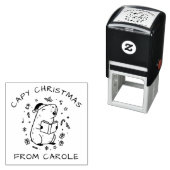 Capybara Christmas Carol Rubber Stamp Funny Gift セルフインキングスタンプ (インサイチュ)