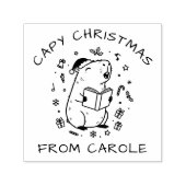 Capybara Christmas Carol Rubber Stamp Funny Gift セルフインキングスタンプ (デザイン)