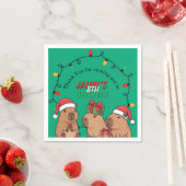 Capybara Christmas Lights Birthday Party  スタンダードカクテルナプキン (インサイチュ)