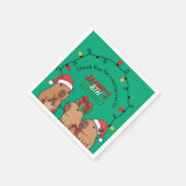 Capybara Christmas Lights Birthday Party  スタンダードカクテルナプキン (角)