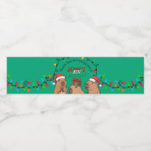 Capybara Christmas Lights Birthday Party  ペットボトルラベル (シングルラベル)