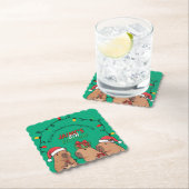 Capybara Christmas Lights Birthday Party  ペーパーコースター (インサイチュ)