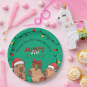 Capybara Christmas Lights Birthday Party  ペーパープレート (パーティー)
