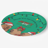 Capybara Christmas Lights Birthday Party  ペーパープレート (アングル)