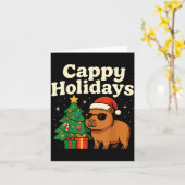 Capybara Christmas Shirt, Funny Capy Holidays  カード (黄色い花)