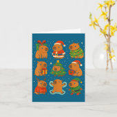 Capybara Christmas Shirt, Funny Capy Holidays  カード (黄色い花)