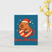 Capybara Christmas Shirt, Funny Capy Holidays  カード (黄色い花)