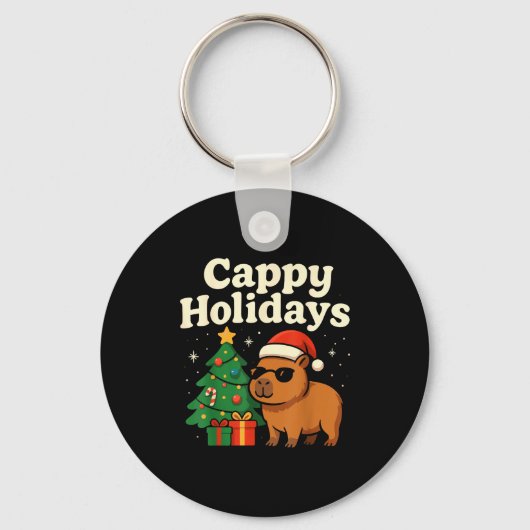 Capybara Christmas Shirt, Funny Capy Holidays  キーホルダー (正面)