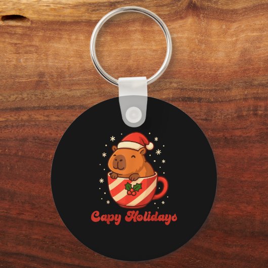 Capybara Christmas Shirt, Funny Capy Holidays  キーホルダー (正面)