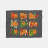 Capybara Christmas Shirt, Funny Capy Holidays  フリースブランケット (正面(横))