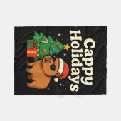 Capybara Christmas Shirt, Funny Capy Holidays  フリースブランケット (正面(横))