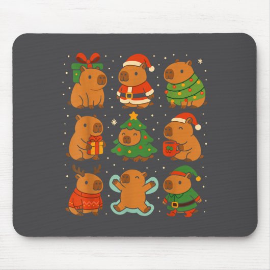 Capybara Christmas Shirt, Funny Capy Holidays  マウスパッド (正面)