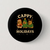 Capybara Christmas Shirt, Funny Capy Holidays 缶バッジ (正面)