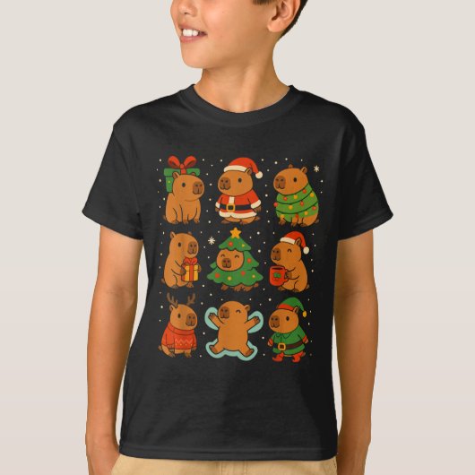 Capybara Christmas Shirt, Funny Capy Holidays  Tシャツ (正面)