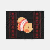 Capybara Christmas Sweater  フリースブランケット (正面(横))